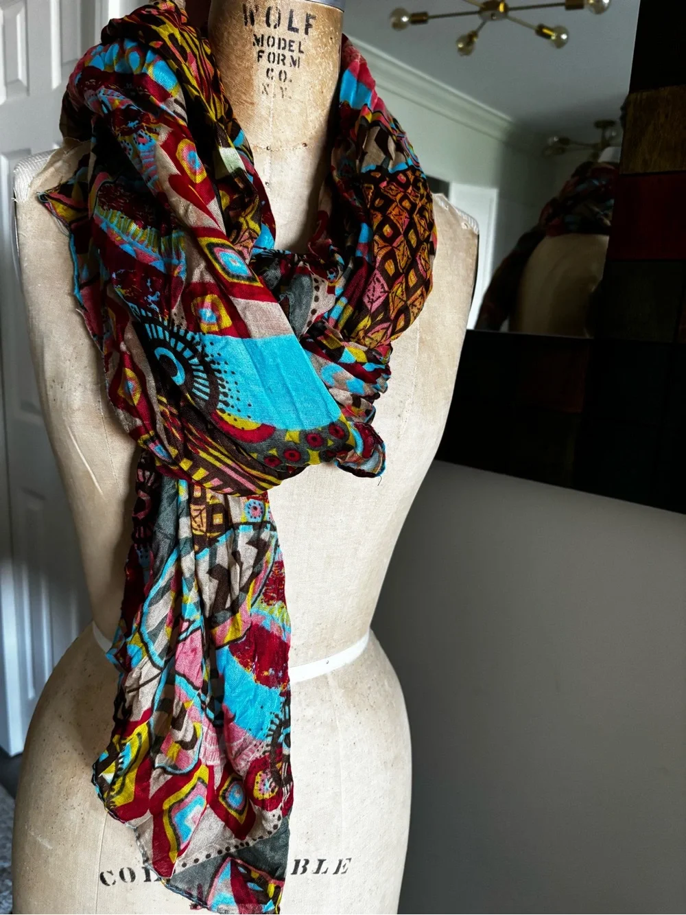 Vibrant Multicolor Patterned Women's Scarf - sarong -shawl